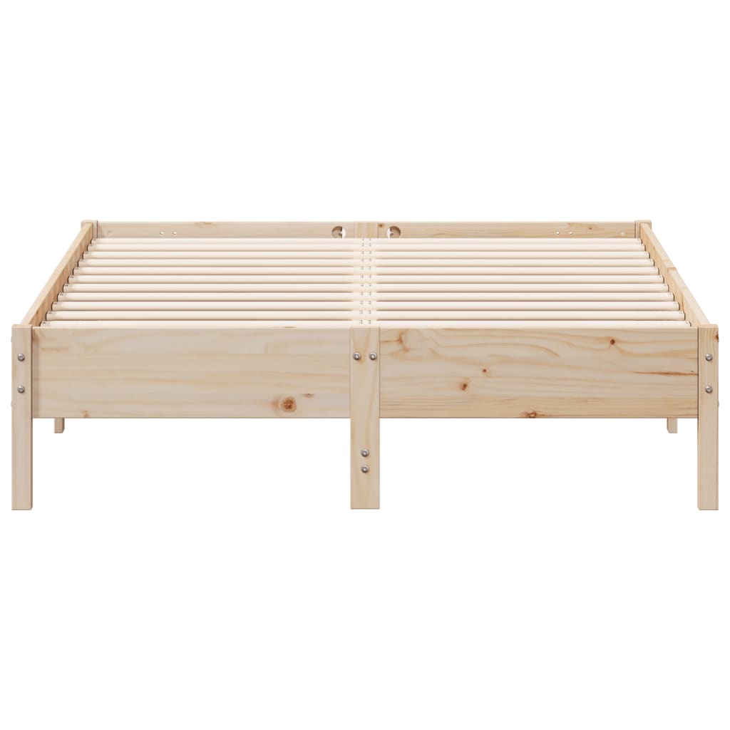 vidaXL Cadru de pat fără saltea, 135x190 cm, lemn masiv de pin