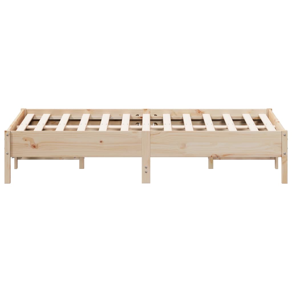 vidaXL Cadru de pat fără saltea, 135x190 cm, lemn masiv de pin