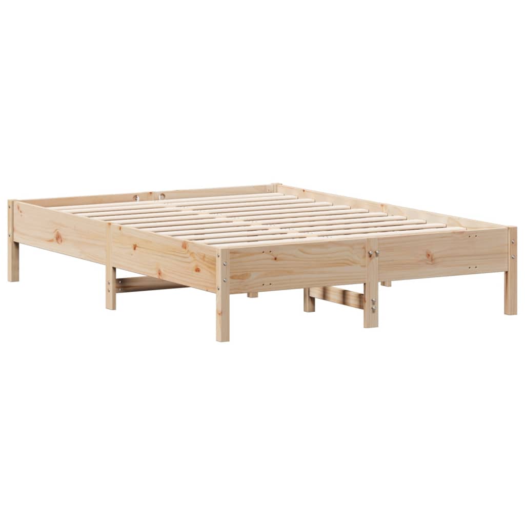 vidaXL Cadru de pat fără saltea, 135x190 cm, lemn masiv de pin