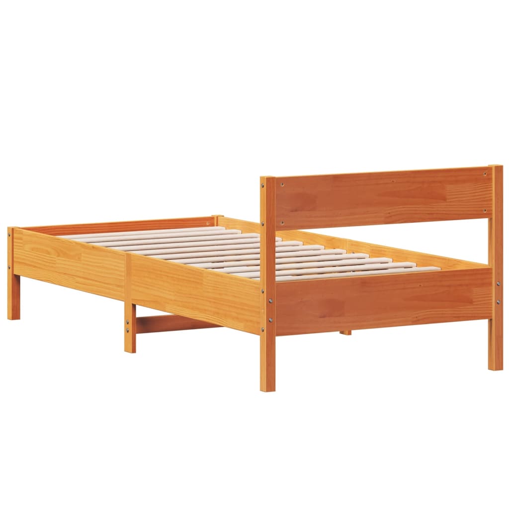 vidaXL Pat de zi fără saltea, maro ceruit, 90x200 cm, lemn masiv pin vidaXL Pat de zi fără saltea, maro ceruit, 90x200 cm, lemn masiv pin