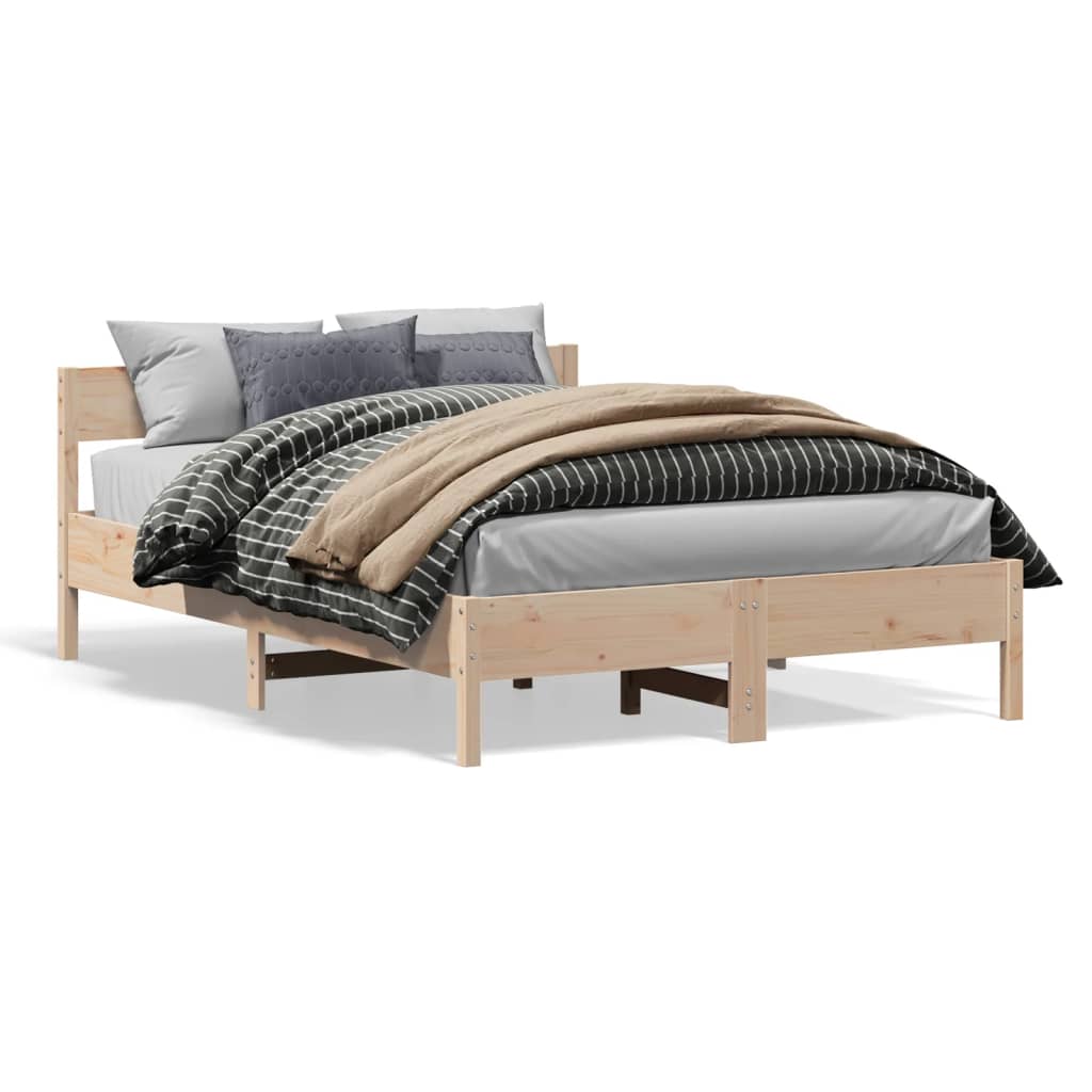 vidaXL Cadru de pat fără saltea, 120x190 cm, lemn masiv pin vidaXL Cadru de pat fără saltea, 120x190 cm, lemn masiv pin
