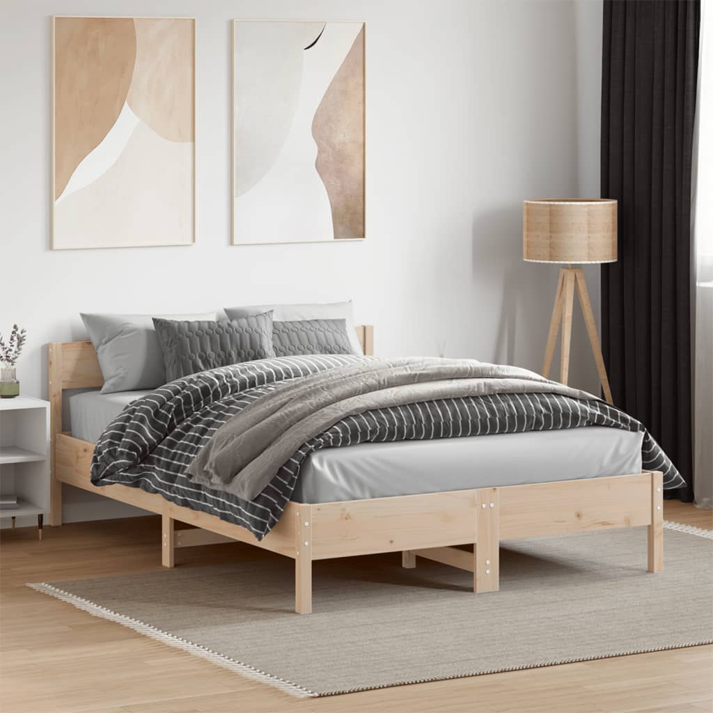 vidaXL Cadru de pat fără saltea, 120x190 cm, lemn masiv pin vidaXL Cadru de pat fără saltea, 120x190 cm, lemn masiv pin
