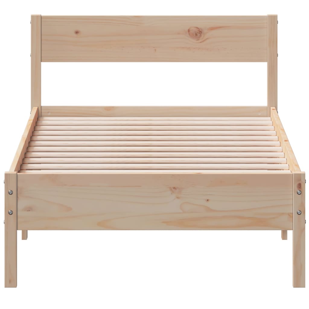 vidaXL Cadru de pat fără saltea, 75x190 cm, lemn masiv de pin