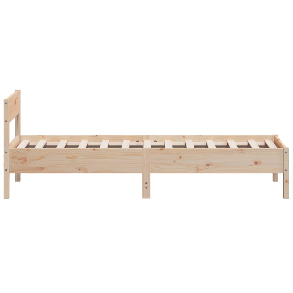 vidaXL Cadru de pat fără saltea, 75x190 cm, lemn masiv de pin