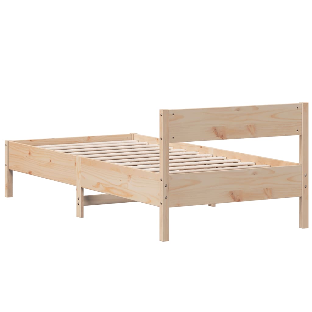 vidaXL Cadru de pat fără saltea, 75x190 cm, lemn masiv de pin