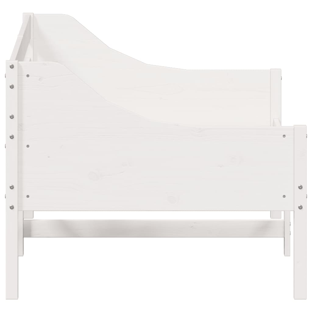 vidaXL Pat de zi fără saltea, alb, 80x200 cm, lemn masiv pin vidaXL Pat de zi fără saltea, alb, 80x200 cm, lemn masiv pin