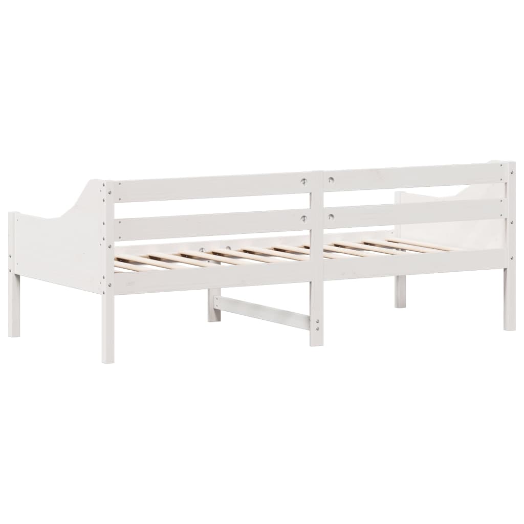 vidaXL Pat de zi fără saltea, alb, 80x200 cm, lemn masiv pin vidaXL Pat de zi fără saltea, alb, 80x200 cm, lemn masiv pin