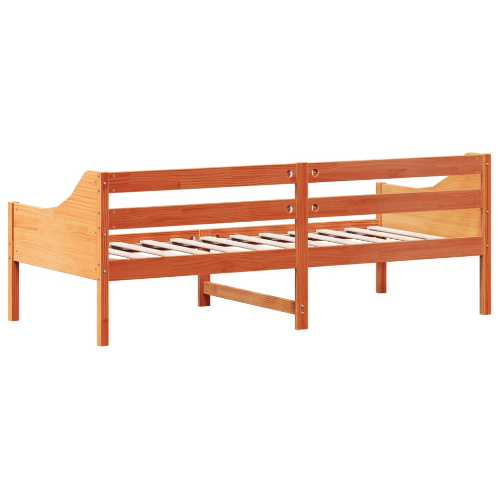 vidaXL Pat de zi fără saltea, maro ceruit, 80x200 cm, lemn masiv pin