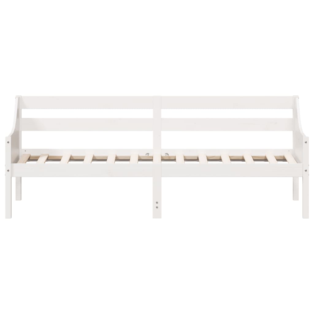 vidaXL Pat de zi fără saltea alb 100x200 cm lemn masiv de pin