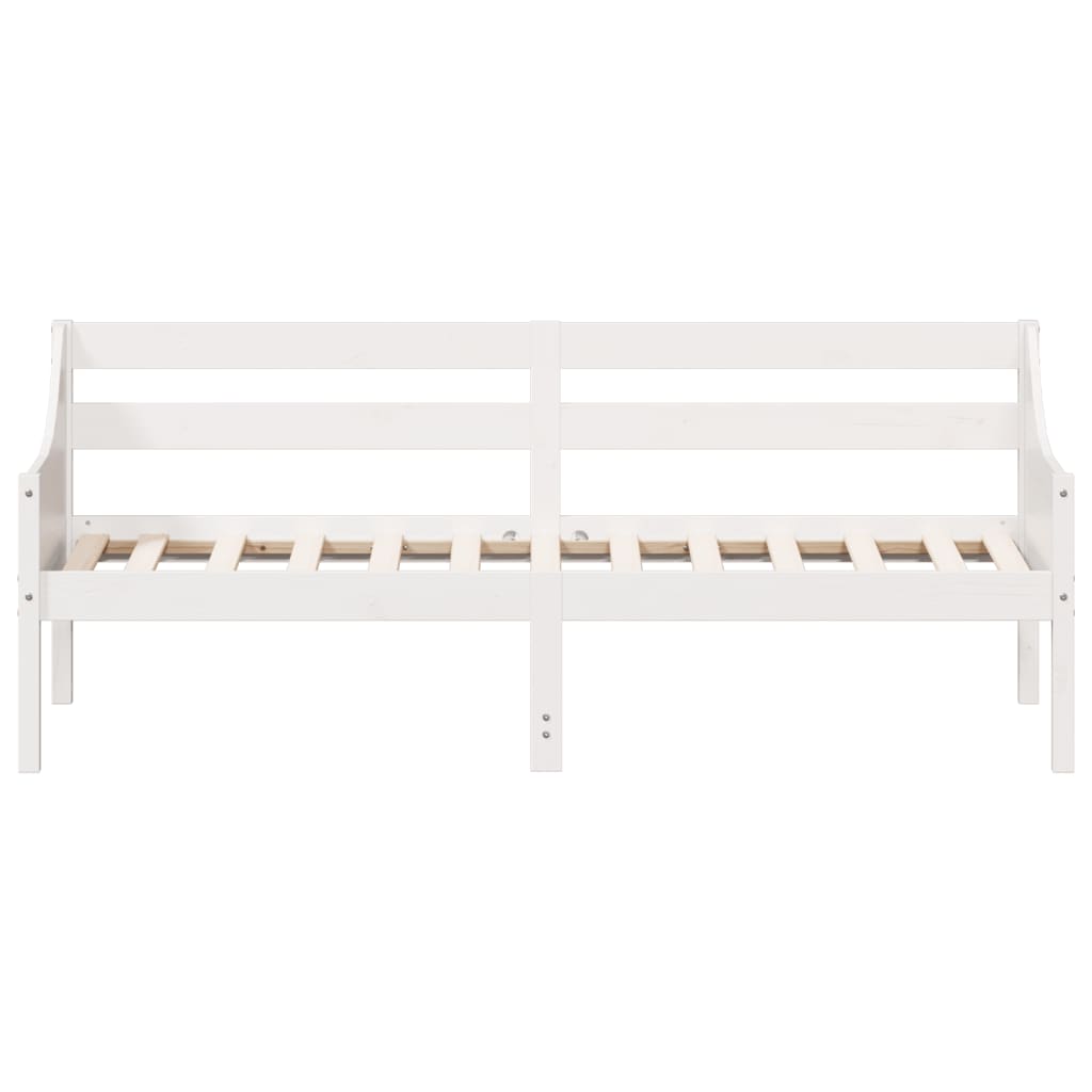 vidaXL Pat de zi fără saltea, alb, 90x190 cm, lemn masiv pin vidaXL Pat de zi fără saltea, alb, 90x190 cm, lemn masiv pin