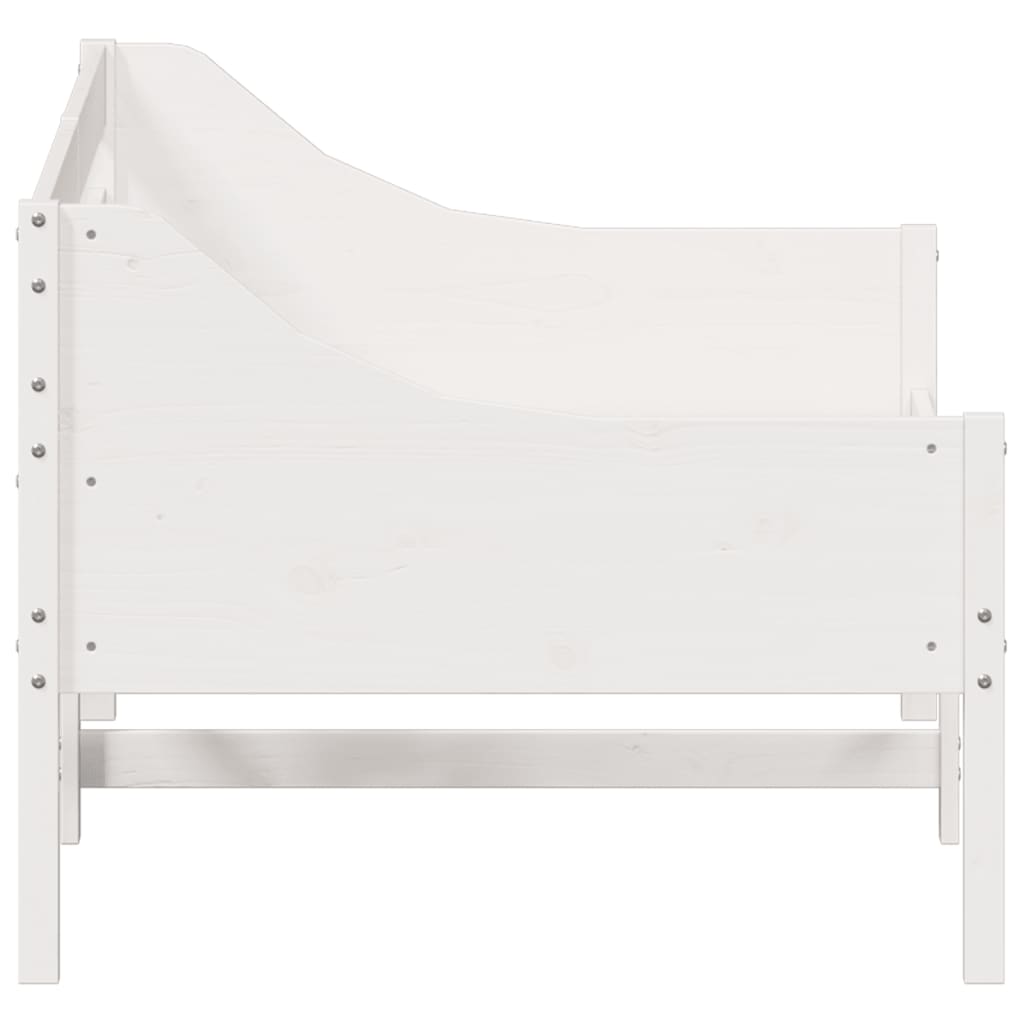 vidaXL Pat de zi fără saltea, alb, 90x190 cm, lemn masiv pin vidaXL Pat de zi fără saltea, alb, 90x190 cm, lemn masiv pin