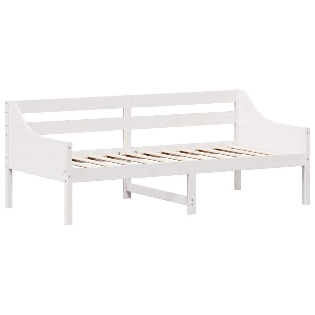 vidaXL Pat de zi fără saltea alb 75x190 cm lemn masiv de pin