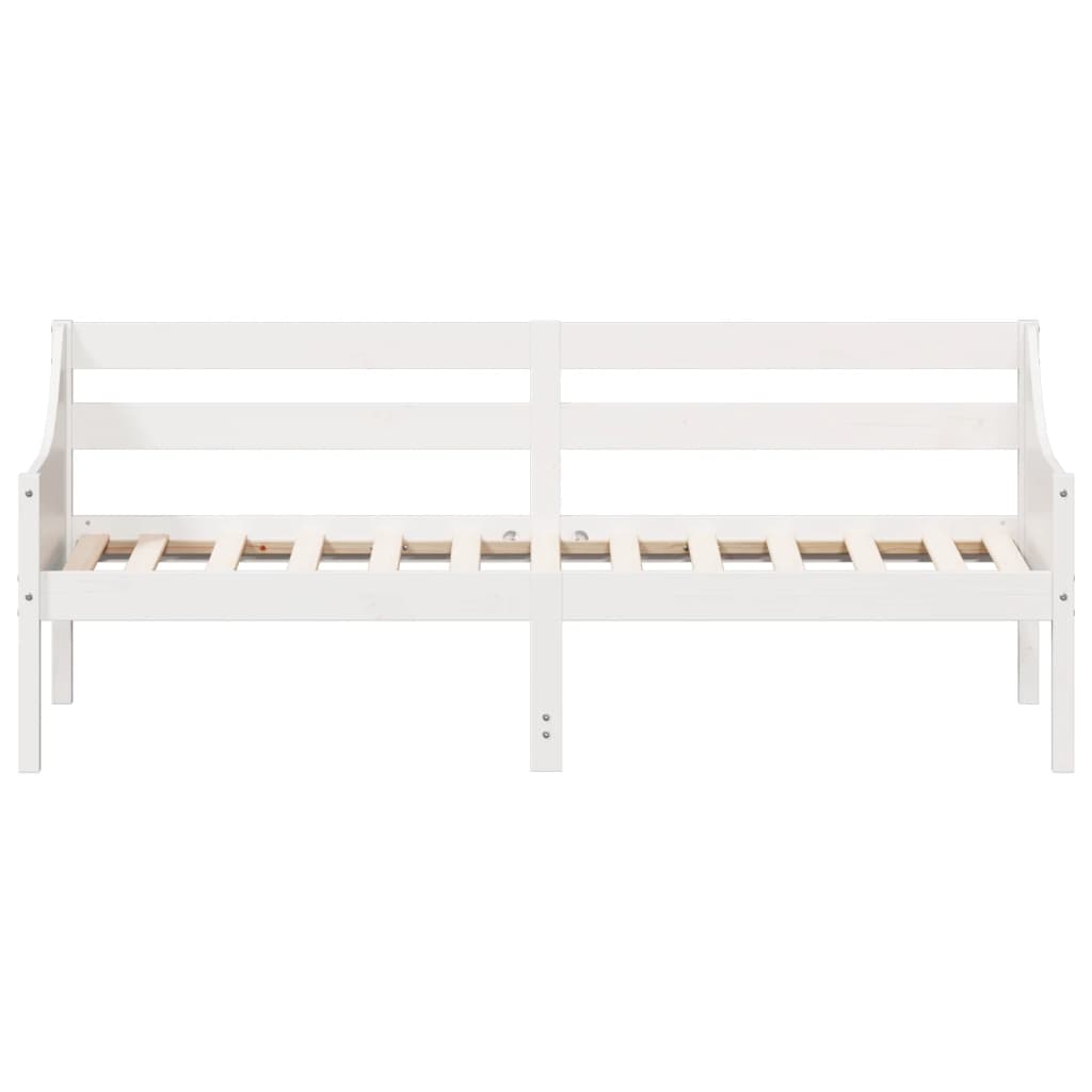 vidaXL Pat de zi fără saltea alb 75x190 cm lemn masiv de pin