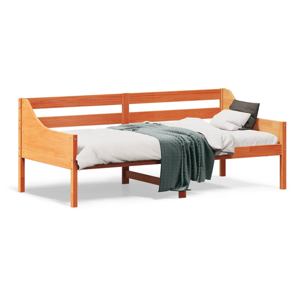 vidaXL Pat de zi fără saltea ceară maro 75x190 cm lemn masiv de pin
