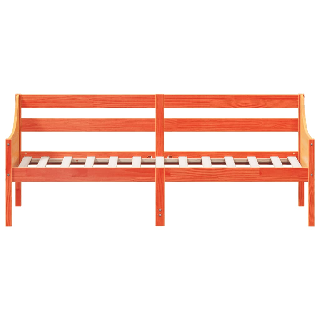 vidaXL Pat de zi fără saltea ceară maro 75x190 cm lemn masiv de pin