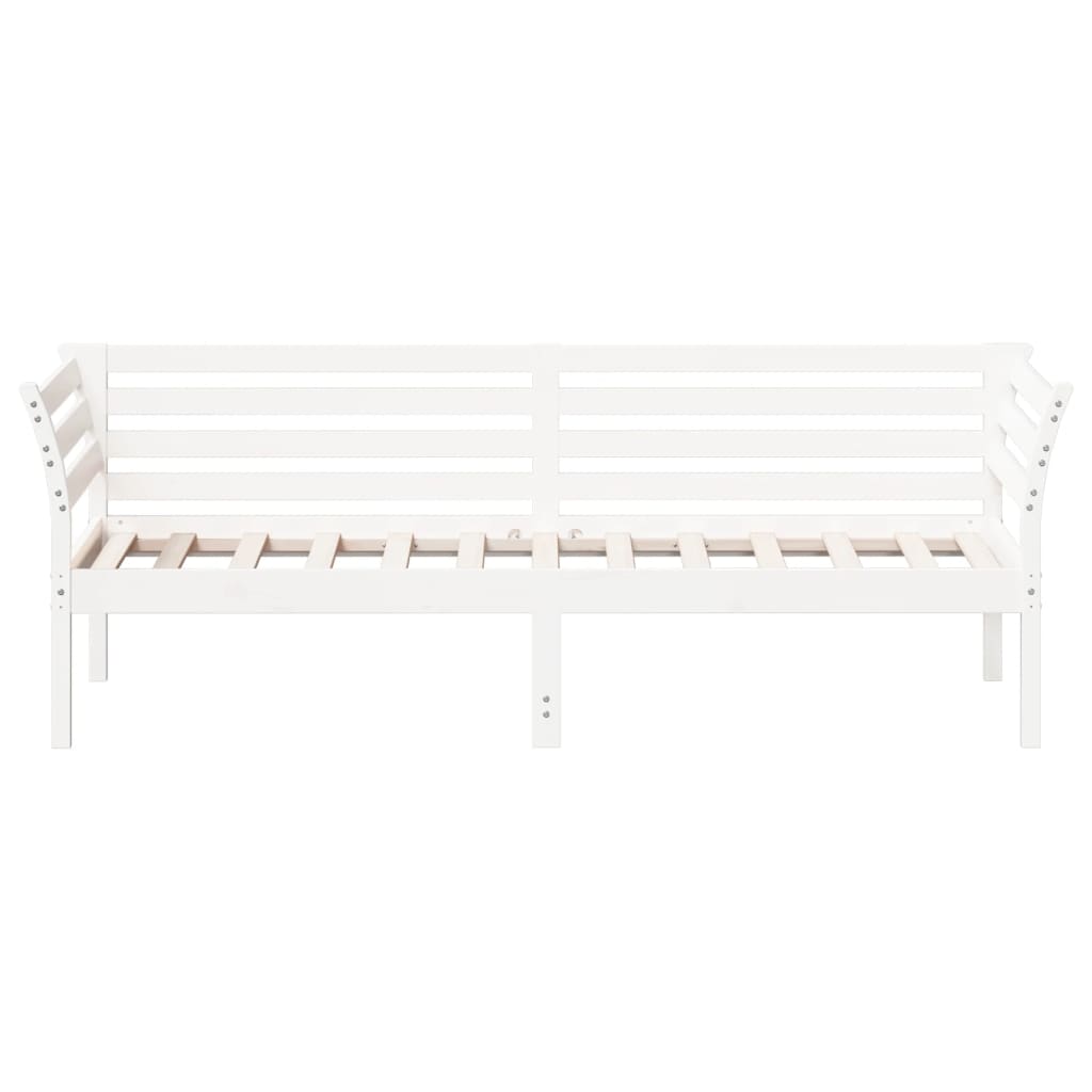 vidaXL Pat de zi fără saltea, alb, 80x200 cm, lemn masiv pin