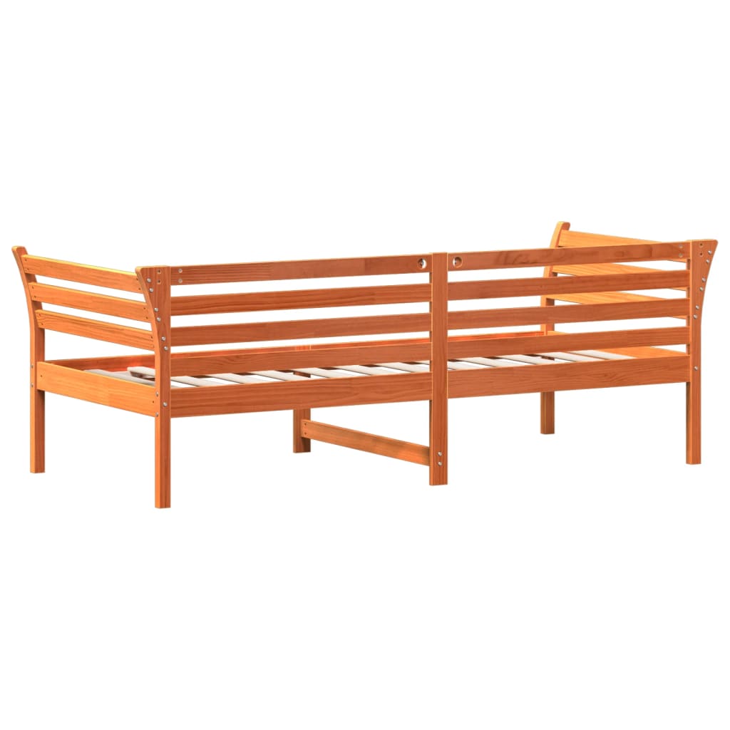 vidaXL Pat de zi fără saltea, maro ceruit, 80x200 cm, lemn masiv pin