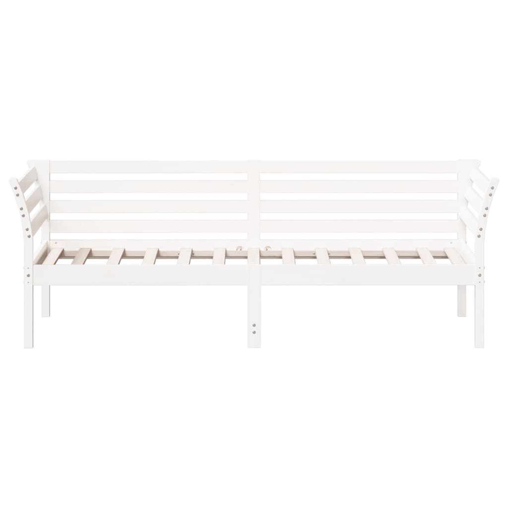 vidaXL Pat de zi fără saltea, alb, 90x200 cm, lemn masiv pin vidaXL Pat de zi fără saltea, alb, 90x200 cm, lemn masiv pin