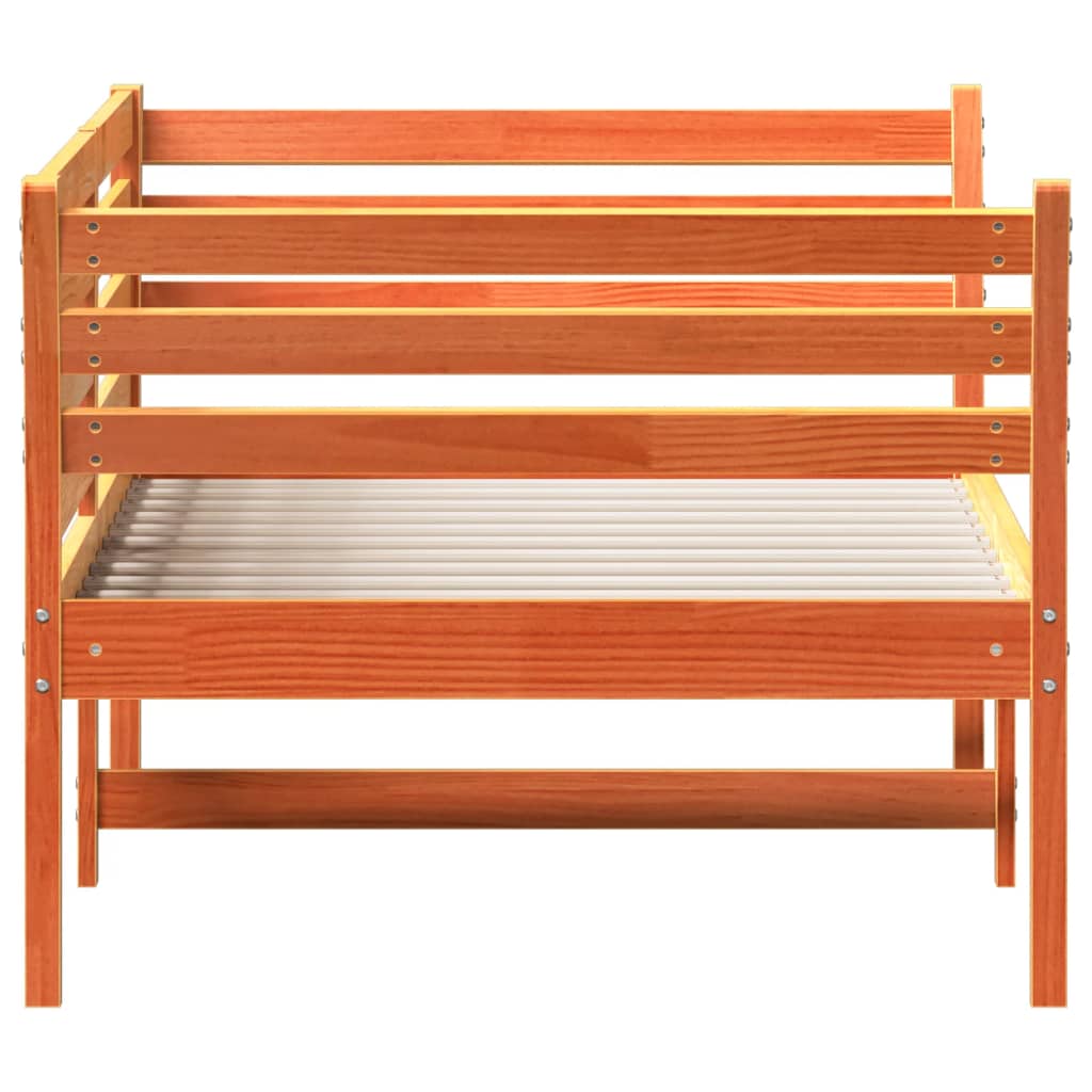 vidaXL Pat de zi fără saltea ceară maro 100x200 cm lemn masiv de pin