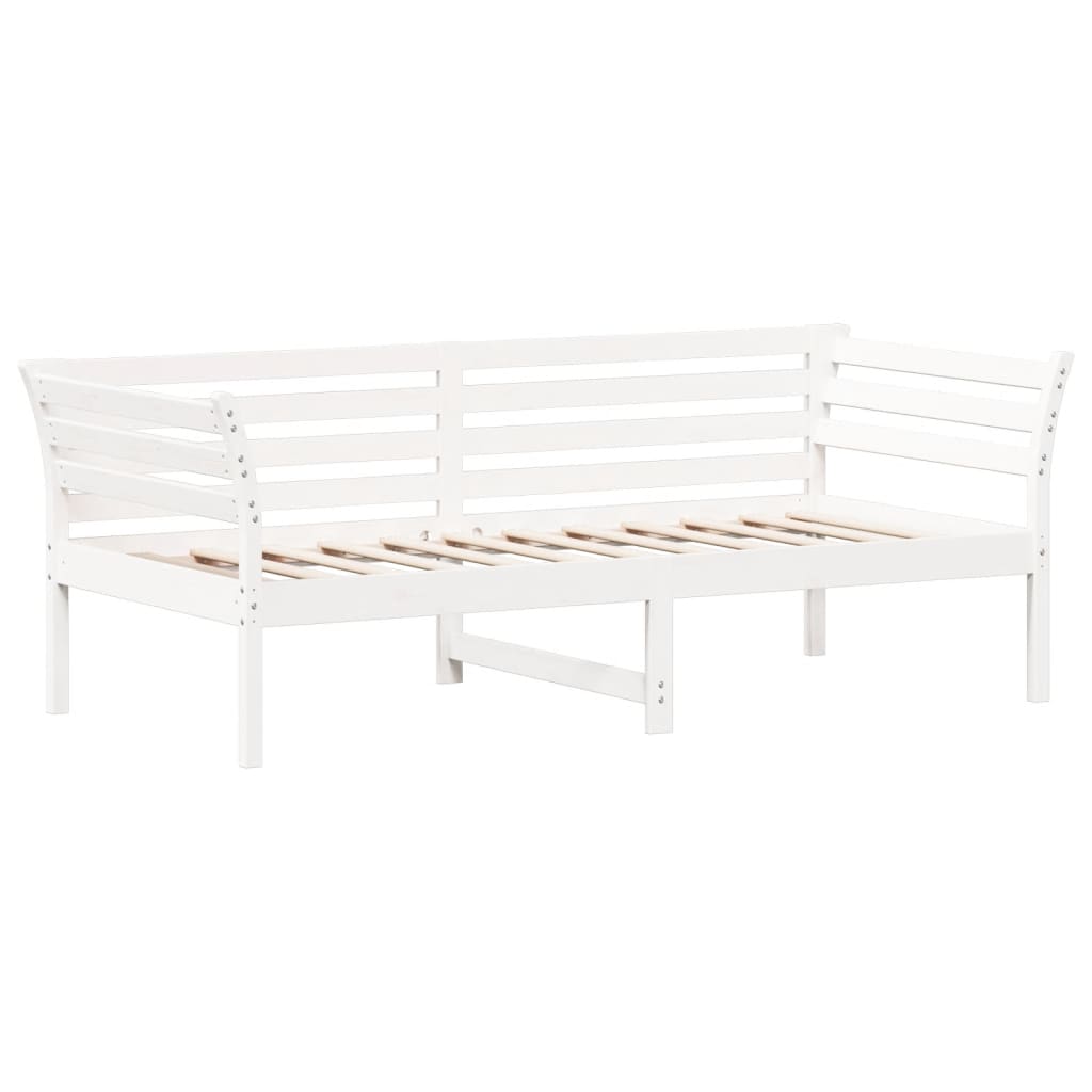 vidaXL Pat de zi fără saltea alb 75x190 cm lemn masiv de pin