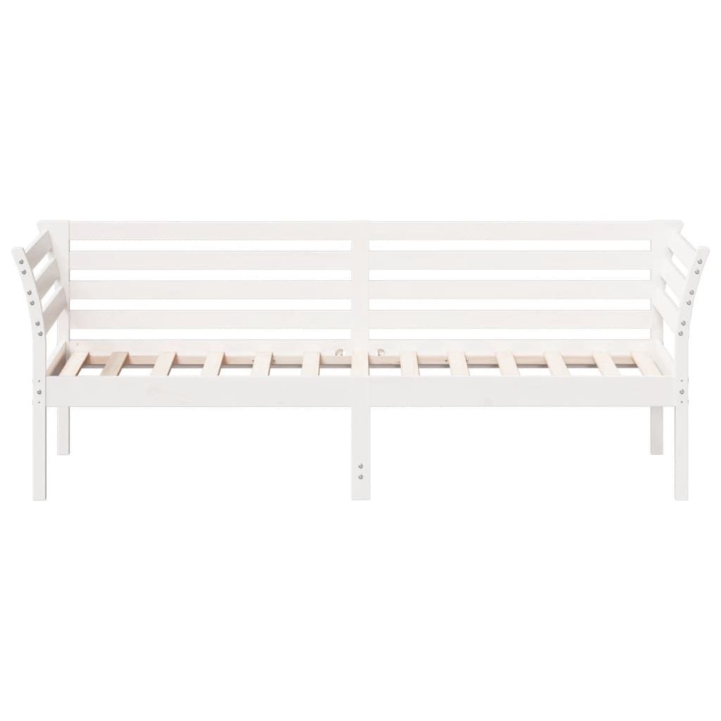 vidaXL Pat de zi fără saltea alb 75x190 cm lemn masiv de pin