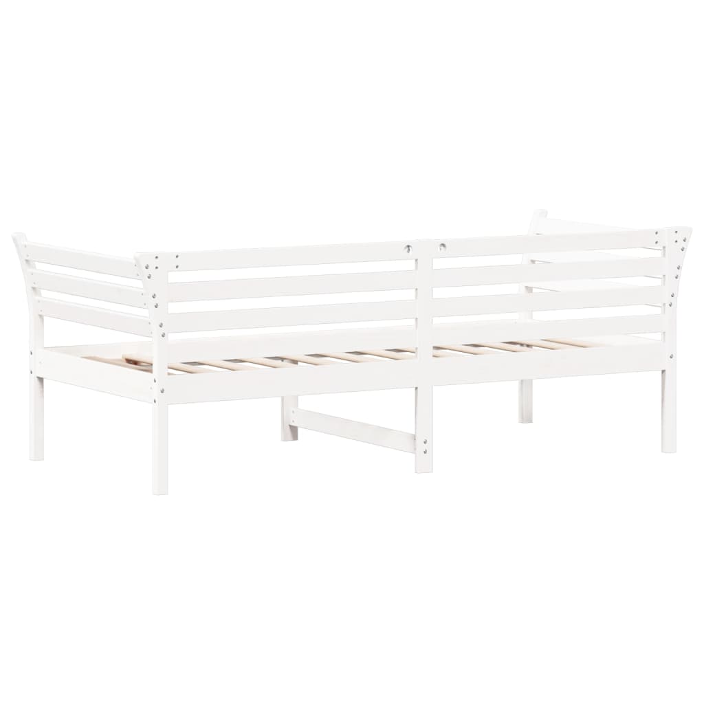 vidaXL Pat de zi fără saltea alb 75x190 cm lemn masiv de pin