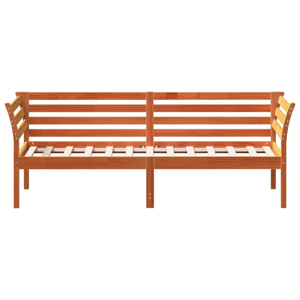 vidaXL Pat de zi fără saltea ceară maro 75x190 cm lemn masiv de pin