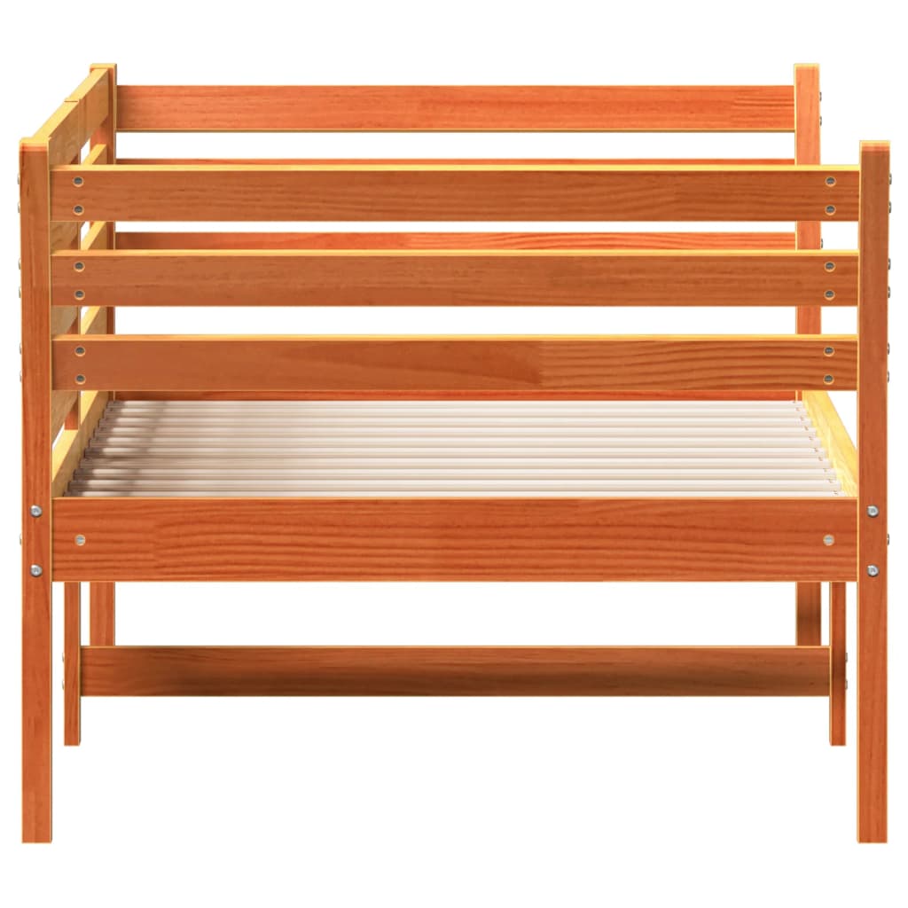 vidaXL Pat de zi fără saltea ceară maro 75x190 cm lemn masiv de pin