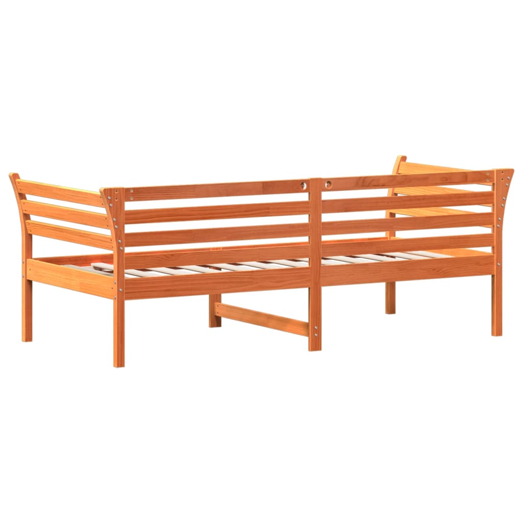 vidaXL Pat de zi fără saltea ceară maro 75x190 cm lemn masiv de pin