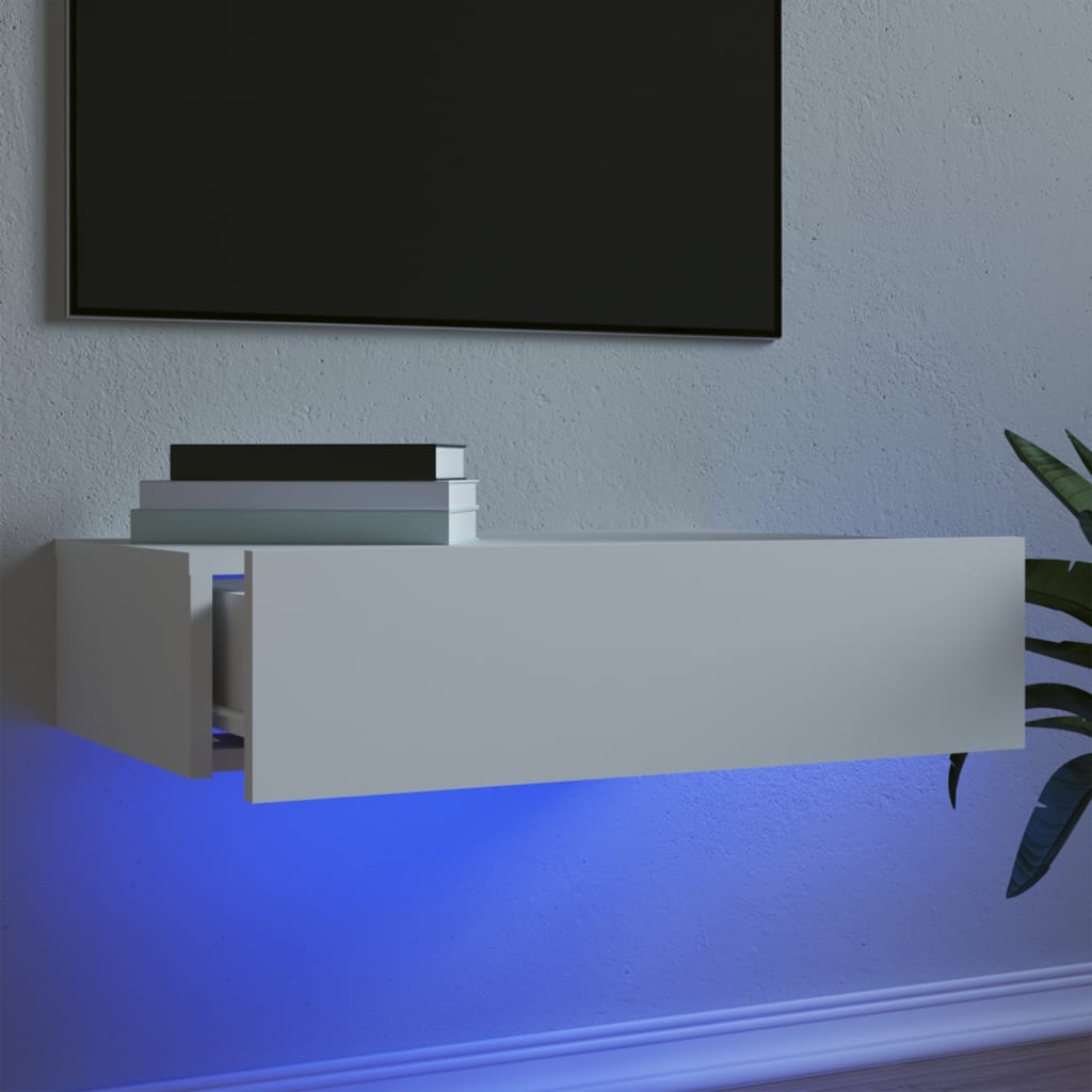 vidaXL Dulap TV cu lumini LED, alb, 60x35x15,5 cm vidaXL Dulap TV cu lumini LED, alb, 60x35x15,5 cm