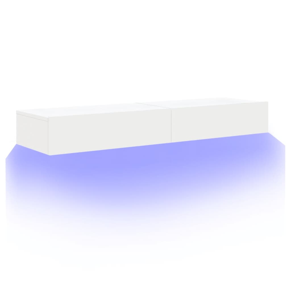 vidaXL Dulapuri TV cu lumini LED, 2 buc., alb, 60x35x15,5 cm