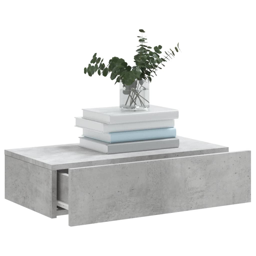 vidaXL Comodă TV cu lumini LED, gri beton, 60x35x15,5 cm