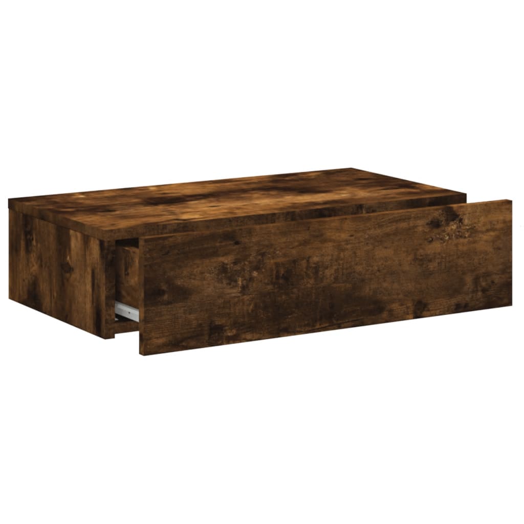 vidaXL Comodă TV cu lumini LED, stejar fumuriu, 60x35x15,5 cm