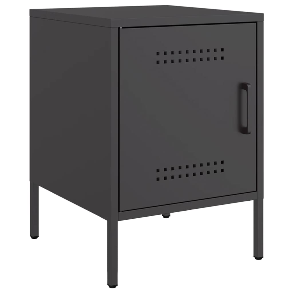 vidaXL Noptiere, 2 buc., negru, 36x39x50,5 cm, oțel vidaXL Noptiere, 2 buc., negru, 36x39x50,5 cm, oțel