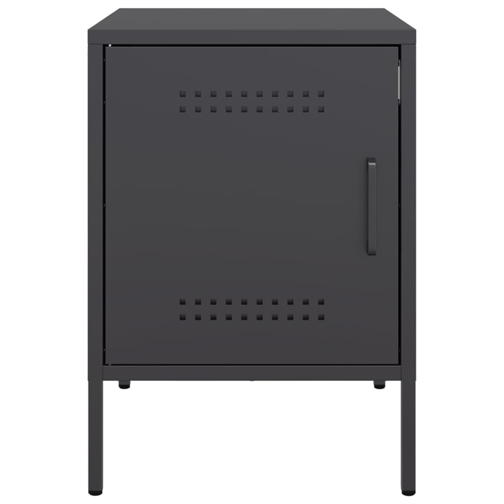 vidaXL Noptiere, 2 buc., negru, 36x39x50,5 cm, oțel vidaXL Noptiere, 2 buc., negru, 36x39x50,5 cm, oțel