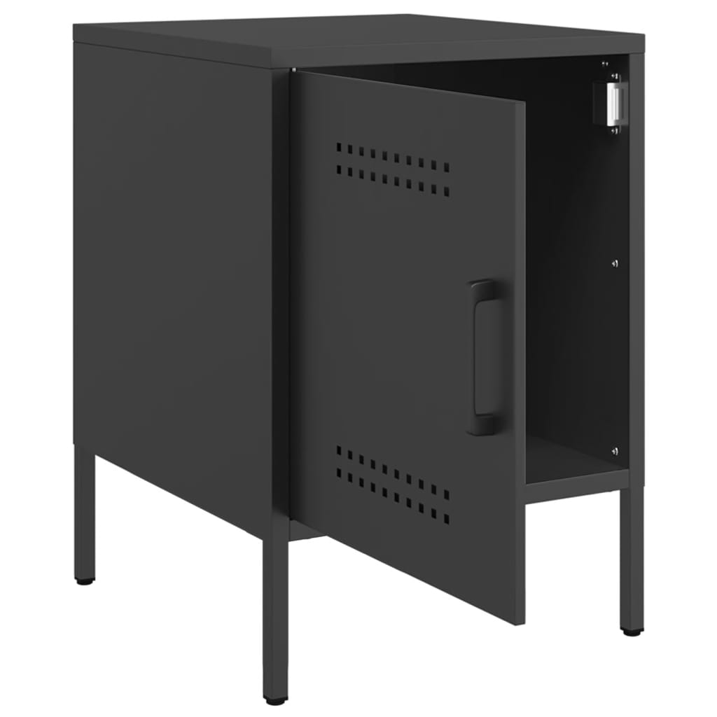 vidaXL Noptiere, 2 buc., negru, 36x39x50,5 cm, oțel vidaXL Noptiere, 2 buc., negru, 36x39x50,5 cm, oțel