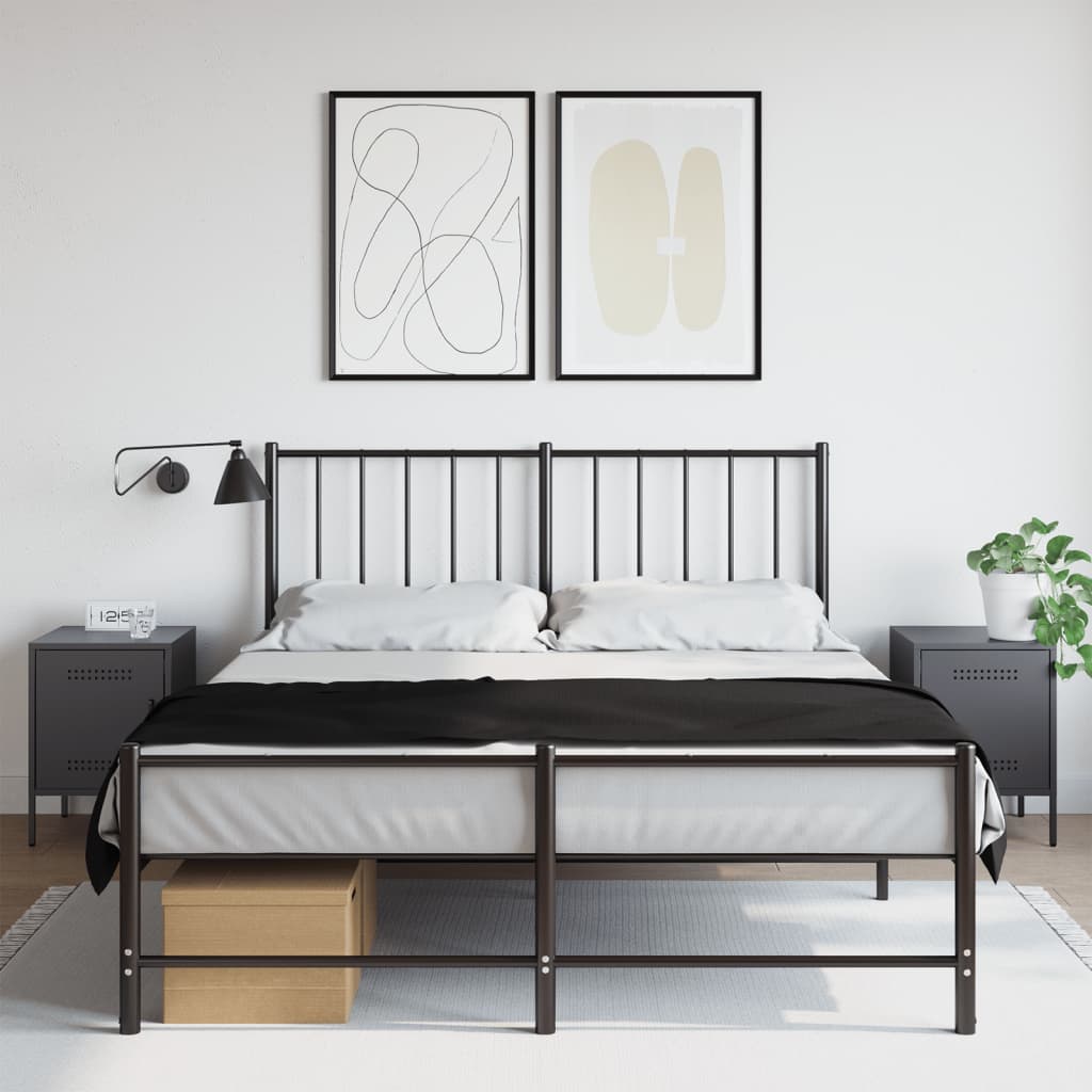 vidaXL Noptiere, 2 buc., antracit, 36x39x50,5 cm, oțel vidaXL Noptiere, 2 buc., antracit, 36x39x50,5 cm, oțel