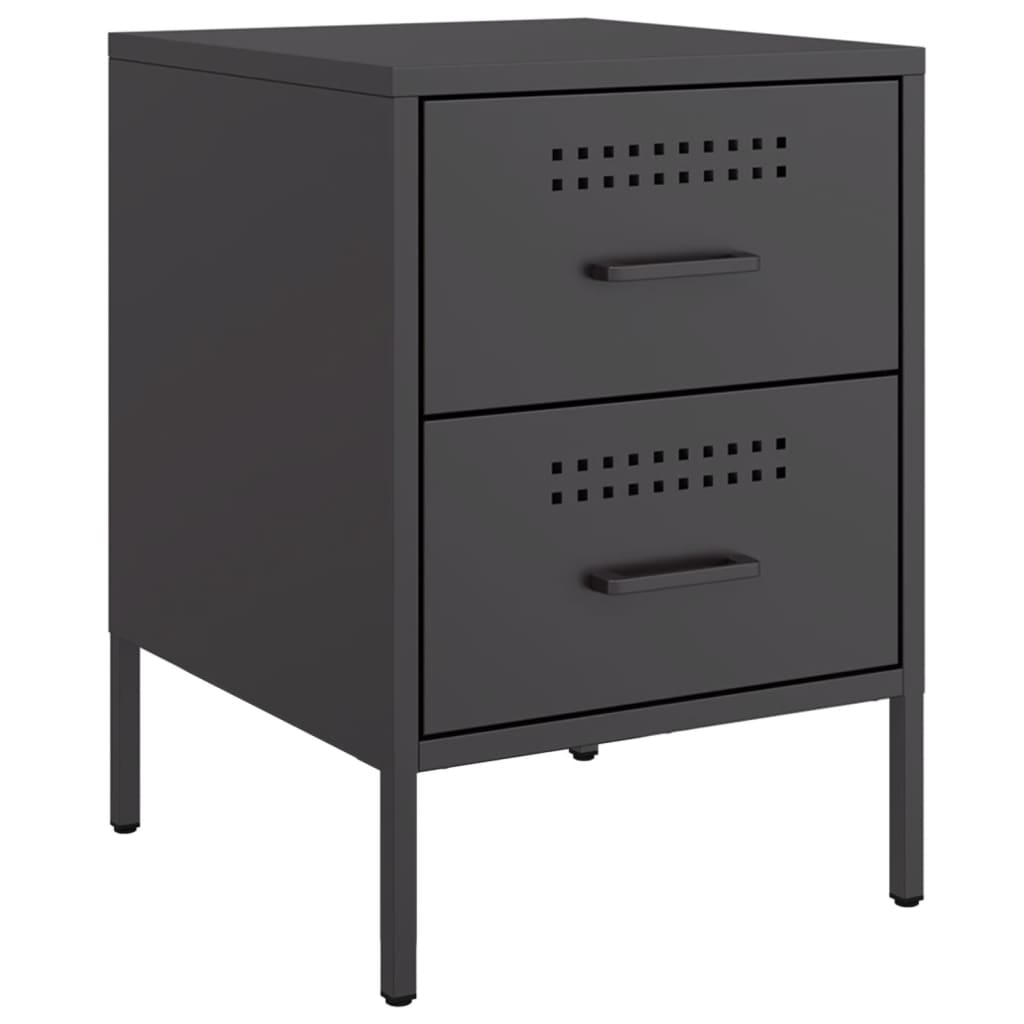 vidaXL Noptiere, 2 buc., negru, 36x39x50,5 cm, oțel vidaXL Noptiere, 2 buc., negru, 36x39x50,5 cm, oțel