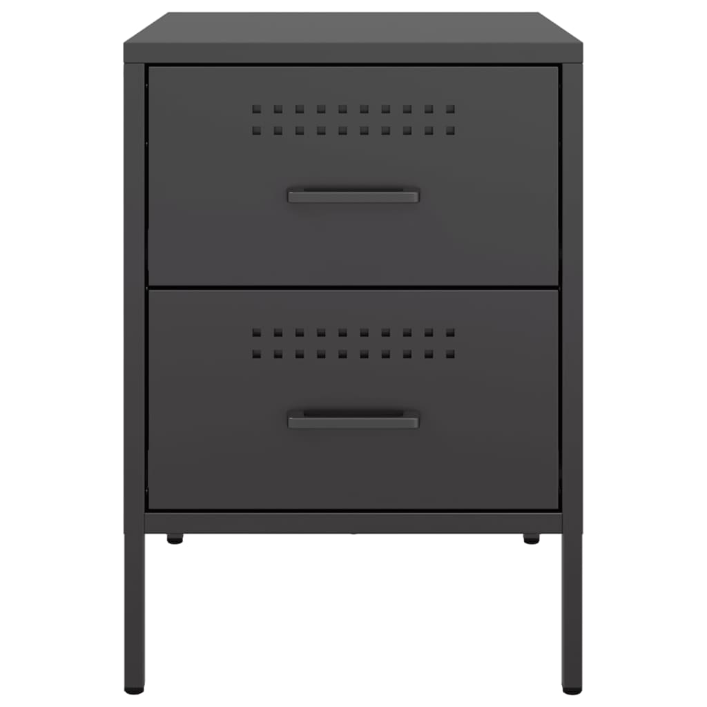 vidaXL Noptiere, 2 buc., negru, 36x39x50,5 cm, oțel vidaXL Noptiere, 2 buc., negru, 36x39x50,5 cm, oțel