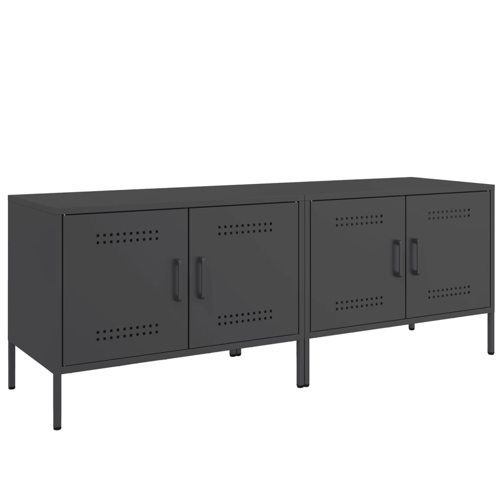 vidaXL Dulapuri TV, 2 buc., negru, 68x39x50,5 cm, oțel