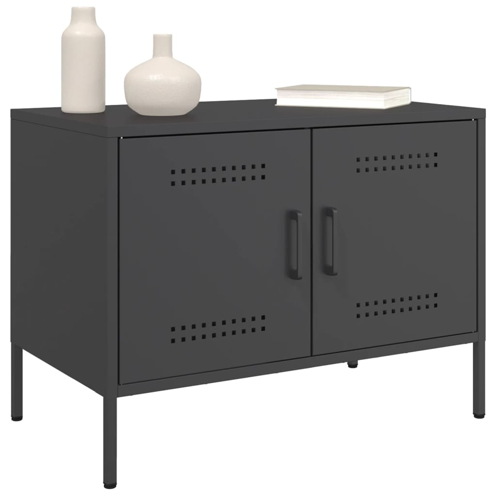 vidaXL Dulapuri TV, 2 buc., negru, 68x39x50,5 cm, oțel