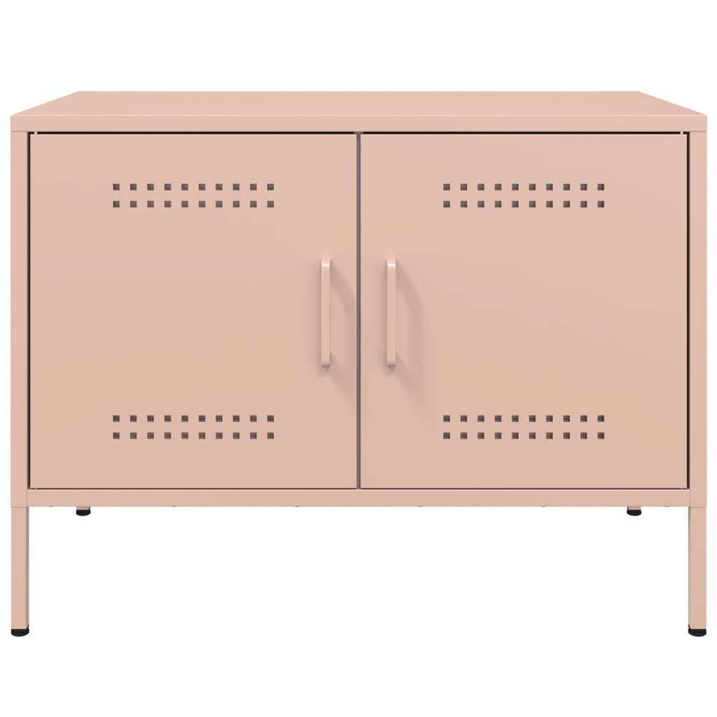 vidaXL Dulapuri TV, 2 buc., roz, 68x39x50,5 cm, oțel