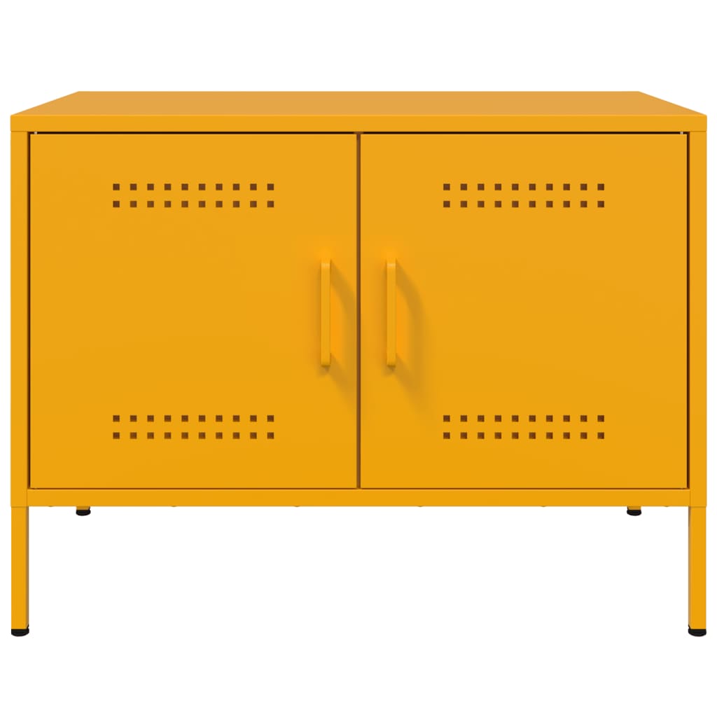 vidaXL Comodă TV, 2 buc., galben muștar, 68x39x50,5 cm, oțel vidaXL Comodă TV, 2 buc., galben muștar, 68x39x50,5 cm, oțel