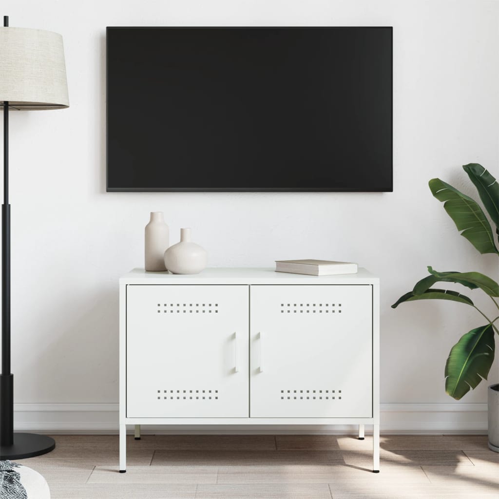 vidaXL Dulap TV, alb, 68x39x50,5 cm, oțel
