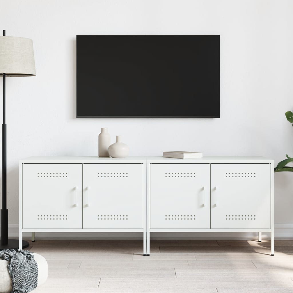 vidaXL Dulapuri TV, 2 buc., alb, 68x39x50,5 cm, oțel
