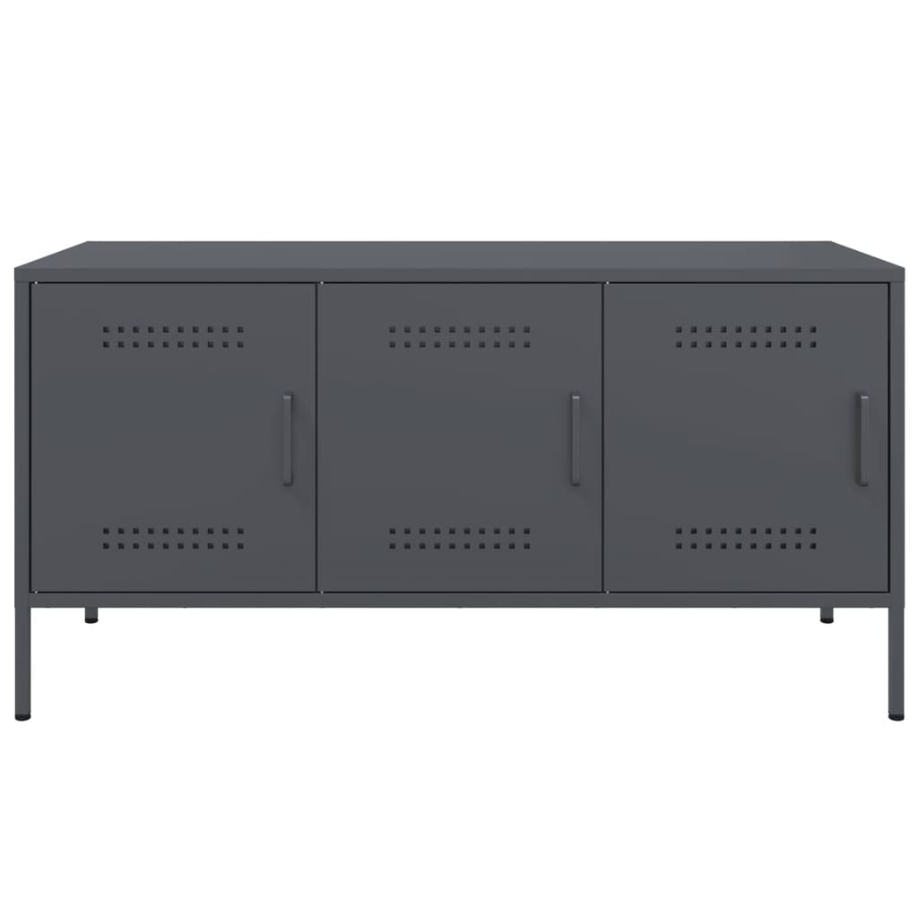 vidaXL Dulap TV, antracit, 100,5x39x50,5 cm, oțel