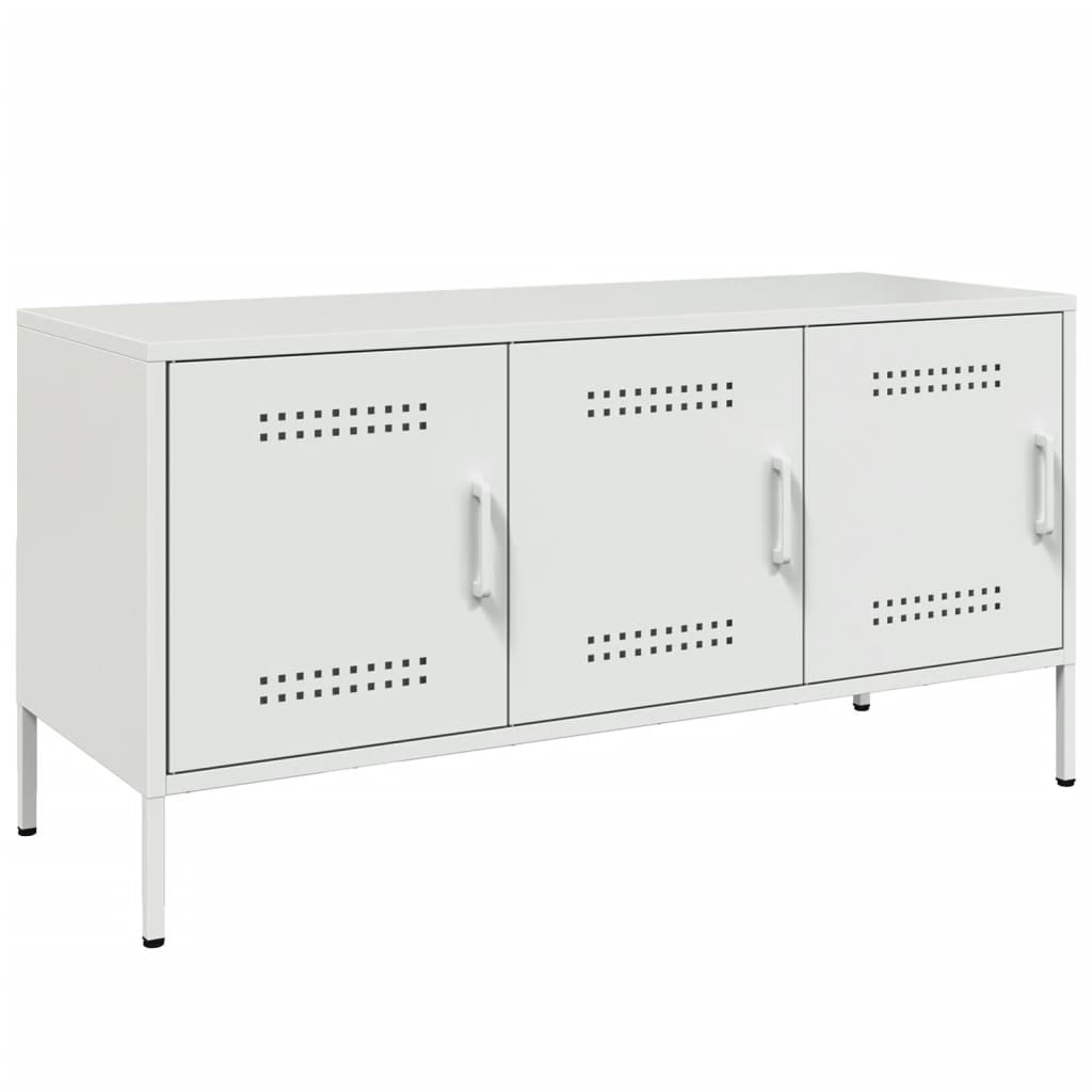 vidaXL Dulap TV, alb, 100,5x39x50,5 cm, oțel vidaXL Dulap TV, alb, 100,5x39x50,5 cm, oțel