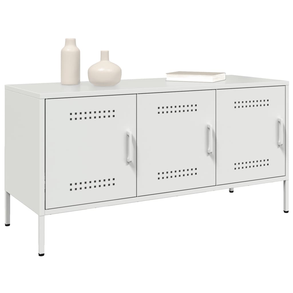 vidaXL Dulap TV, alb, 100,5x39x50,5 cm, oțel vidaXL Dulap TV, alb, 100,5x39x50,5 cm, oțel