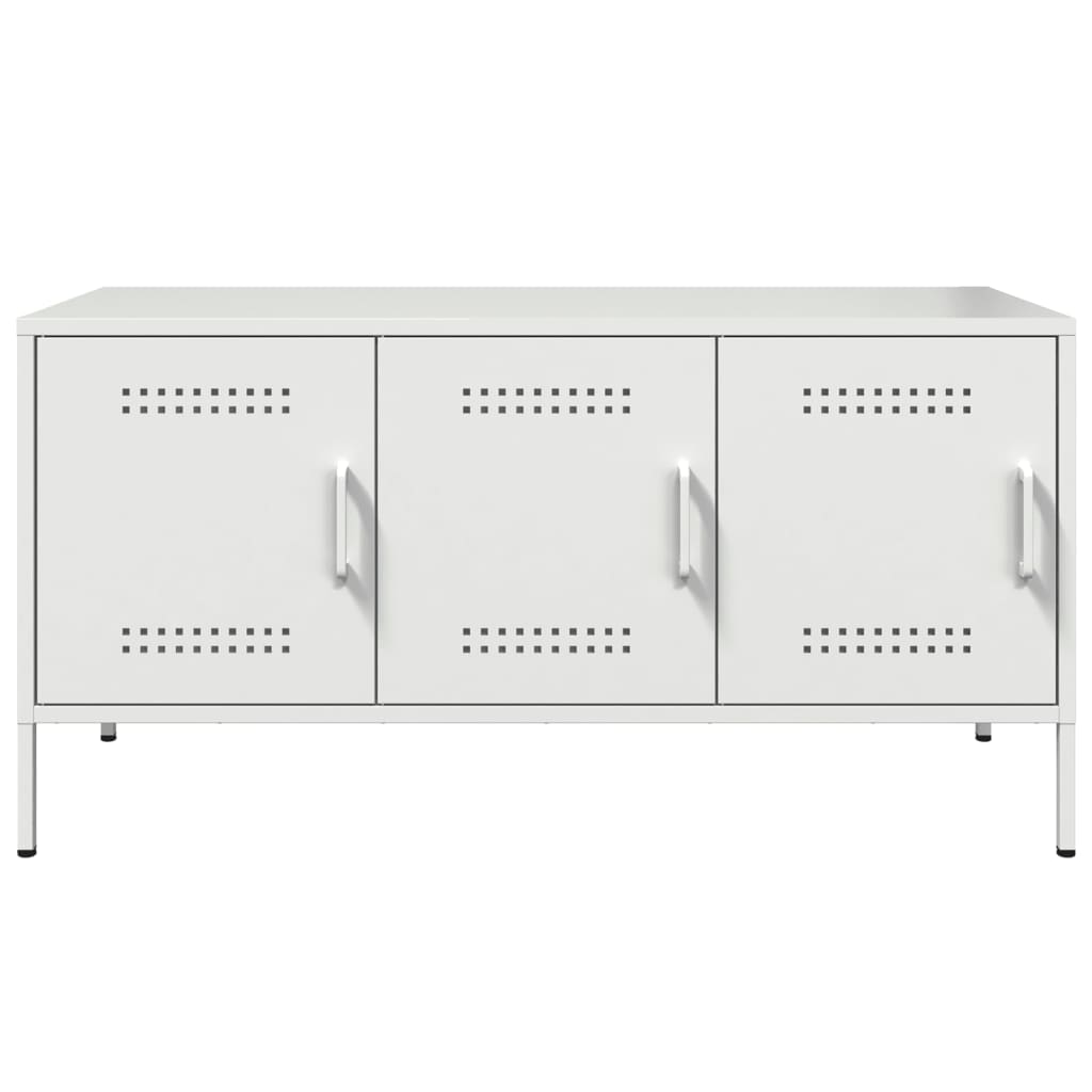 vidaXL Dulap TV, alb, 100,5x39x50,5 cm, oțel vidaXL Dulap TV, alb, 100,5x39x50,5 cm, oțel