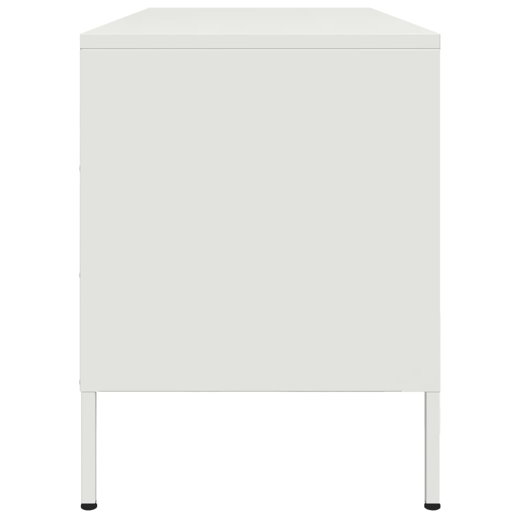 vidaXL Dulap TV, alb, 100,5x39x50,5 cm, oțel vidaXL Dulap TV, alb, 100,5x39x50,5 cm, oțel